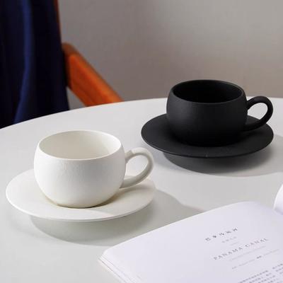 Drinkware Japanese-style Coffee Cup Set 300ml Ceramic Tea Cup Matte Texture with Base Milk Cup Cappuccino
