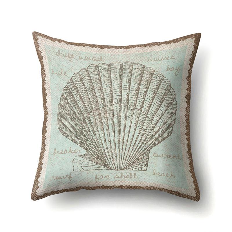 Blue Ocean Seaweed Polyester Pillow Case Car Decoration Home Print Pillow Bedside Sofa Waist Cushion Cover