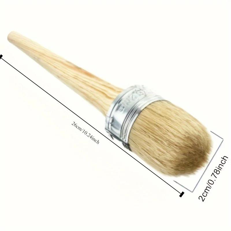 1pc Professional Round Paint Brush for Chalk and Wax - Ideal DIY Folk Art Painting & Waxing Tool