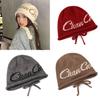 Acrylic Letter Beanie Knitted Cap For Women With Warmth And Windproof Functionality For Autumn And Winter Comfort