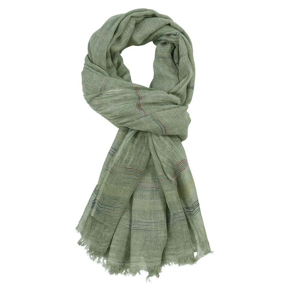 Cotton Linen Yarn-dyed Striped Men's Scarves Winter Men Scarf Tassel Long Shawl Bufanda Male Accessories