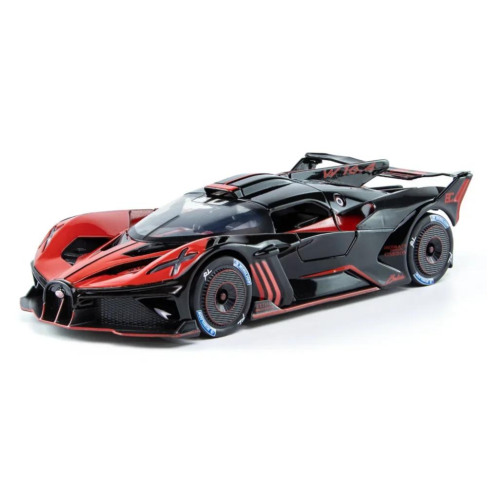 1:24 BOLIDE Atlantic Toy Car Model Alloy Diecast Sound Light Pull Back Doors Opened Vehicle Models Toys for Kids Gift Collection