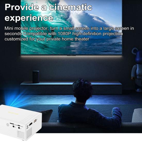 Mini LED Projector Supporting 1080P Wired Phone Screen Synchronization Portable Outdoor Home Theater Video Movie Projector