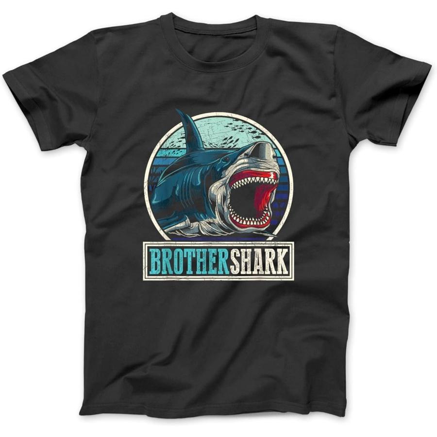 

Retro Brother Aquarist Gift Animal Sea Monster Brother Shark T-Shirt Sweatshirt Hoodie for Men Women Kids Made in Canada Black XXXXXL чорний