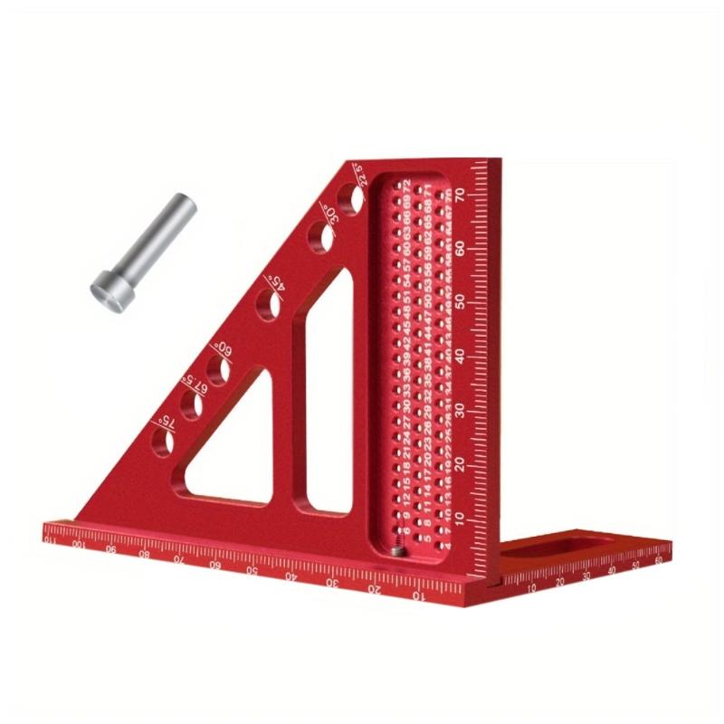 Multiple Angles Woodworking Square Measuring Ruler,22.5-90 Degree Aluminum Measuring Protractors Layout Measuring Tool