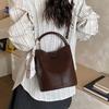 Lychee Pattern Bucket Bag Women's Hand Shoulder Messenger Bag