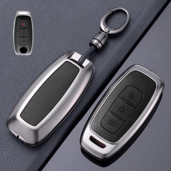 Zinc Alloy Leather Car Key Case Cover With Keychain For Nissan Rogue Pathfinde