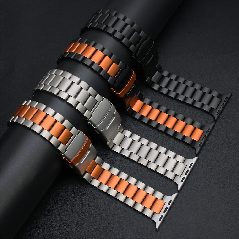 Titanium Bracelet for Apple Watch Band Ultra 2/1 49mm 46mm 45mm 44mm Business Men Strap For Iwatch 10 7 8 9 4 5 6 SE Accessories