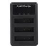 3er-Pack Akkuladegerät für NP BG1 Micro-USB Digitalkamera-Akkuladegerät mit LCD-Leistungsanzeige für Reisen