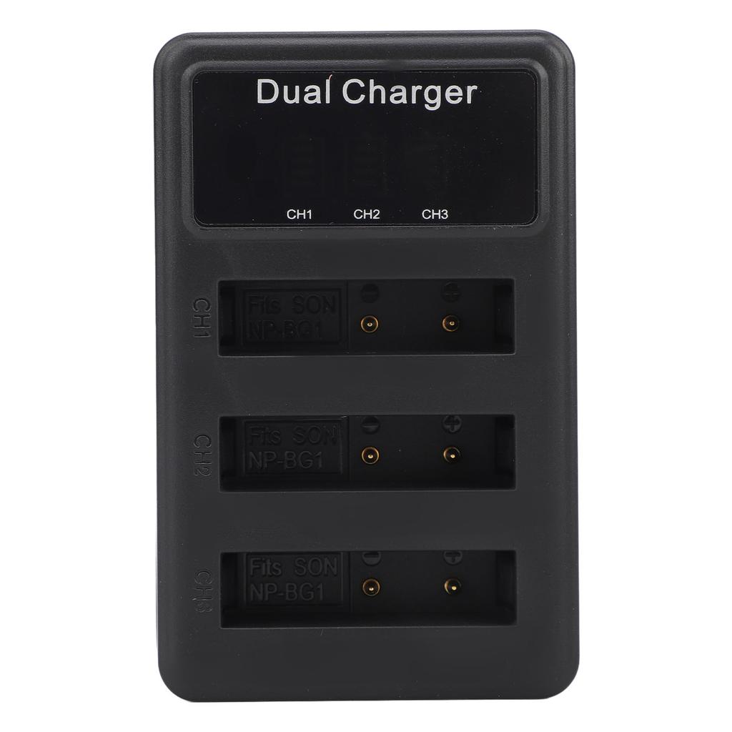 3er-Pack Akkuladegerät für NP BG1 Micro-USB Digitalkamera-Akkuladegerät mit LCD-Leistungsanzeige für Reisen