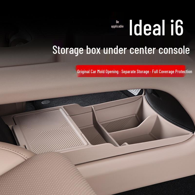 Ideal I6 Center Console Lower Storage Box, Original Car Color, Dedicated for Convenient Silicone Storage.