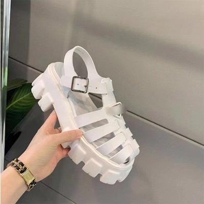 Ladies' Summer Hooded Thick Heel Hollow Roman Sandals