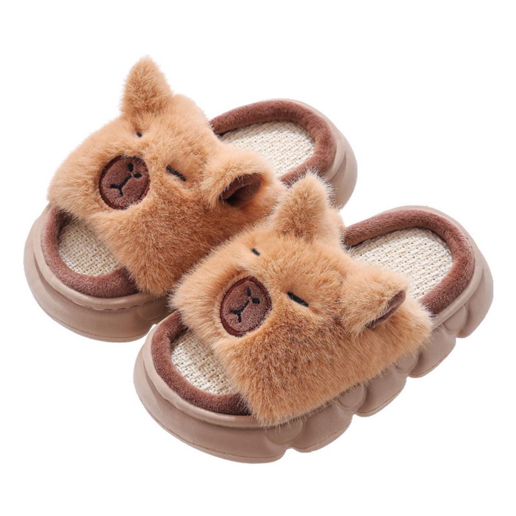 Dětské lněné pantofle jaro a podzim protiskluzové rodič-dítě dětské domácí celoroční bavlněné lněné prodyšné bavlněné pantofle