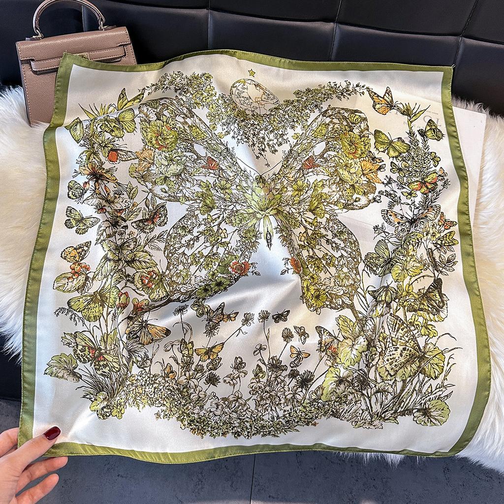 Spring And Autumn Silk Scarf Women'S Ribbon Headgear Hair Accessories Flowers Cashew Nut Flowers Versatile Temperament Advanced