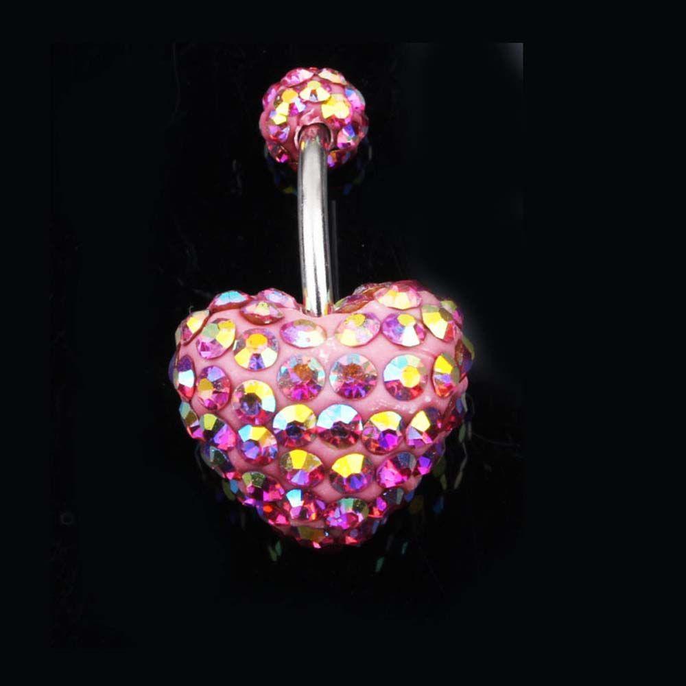 Heart-shaped Stainless Steel Ball Navel Piercing Body Piercing Umbilical Ring Belly Button Rings
