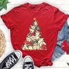 Dogs Christmas Tree Unisex Animals Pet Cute Funny Tshirt Retro Graphic Print Dog Lovers Gift Tee Men Women Cotton New Style Tops