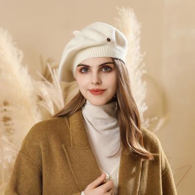 Women Candy Color Knitted Beret Autumn Winter Hat Thick French Artist Painter Hat Girls Berets Female Warm Cap Beanies