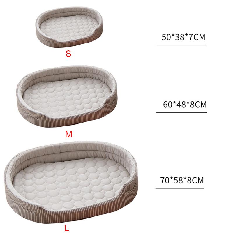 Summer Cooling Pet Cat Bed Cushion Ice Pad Non-slip Dog Sleeping Elliptical Shape Mat for Puppy Dogs Cats Pet Kennel