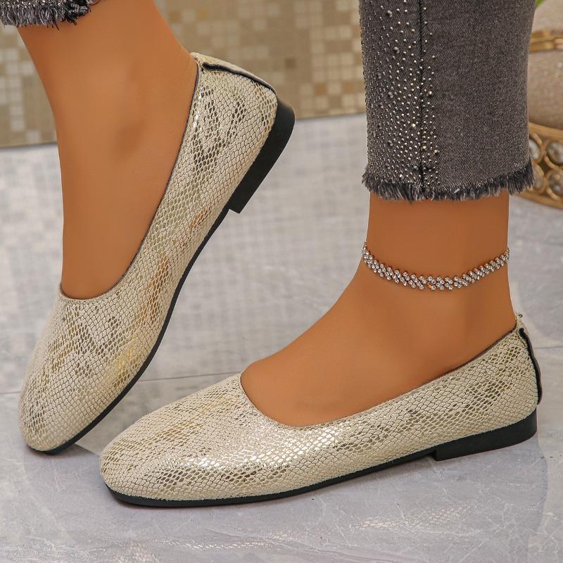 Flat Square-toe Retro Flat Large-size Single Shoes