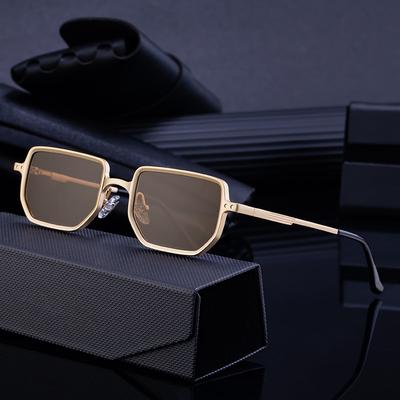 Boîte Lunettes de soleil Homme Métal Branches à ressort Lunettes Lunettes de soleil Crème solaire Lunettes de soleil Homme Nuances