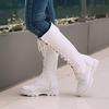 Women's Low-heeled Medium Boots Autumn and Winter New Solid Color Large-size Thick-heeled Roman Casual Boots