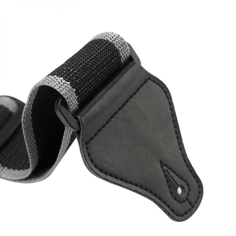 Adjustable Black Pure Colour Guitar Strap with Plectrums Pockets for Acoustic Electric Bass Guitar