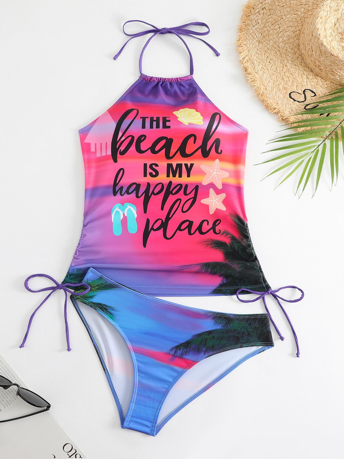 

New sexy bikini swimming chest pad without steel tray triangle swimsuit split swimsuit women 5XL