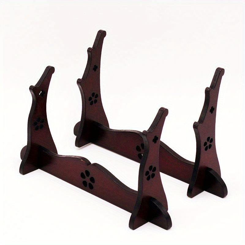 1KS Stojan na prstenové pravítko Dřevěná základna Stojan ve stylu čínského umění Ručně vyráběný stojan Dekorace