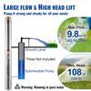 Deep Well Submersible Pump Stainless Steel Water Pump 1500W 9.8 m³/h 108 m