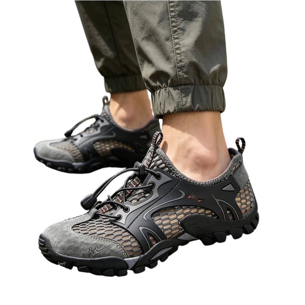 Men's Breathable Mesh Water Shoes Outdoor Hiking Trail Running Athletic Lightweight Quick Drying Sports Sneakers for Trekking