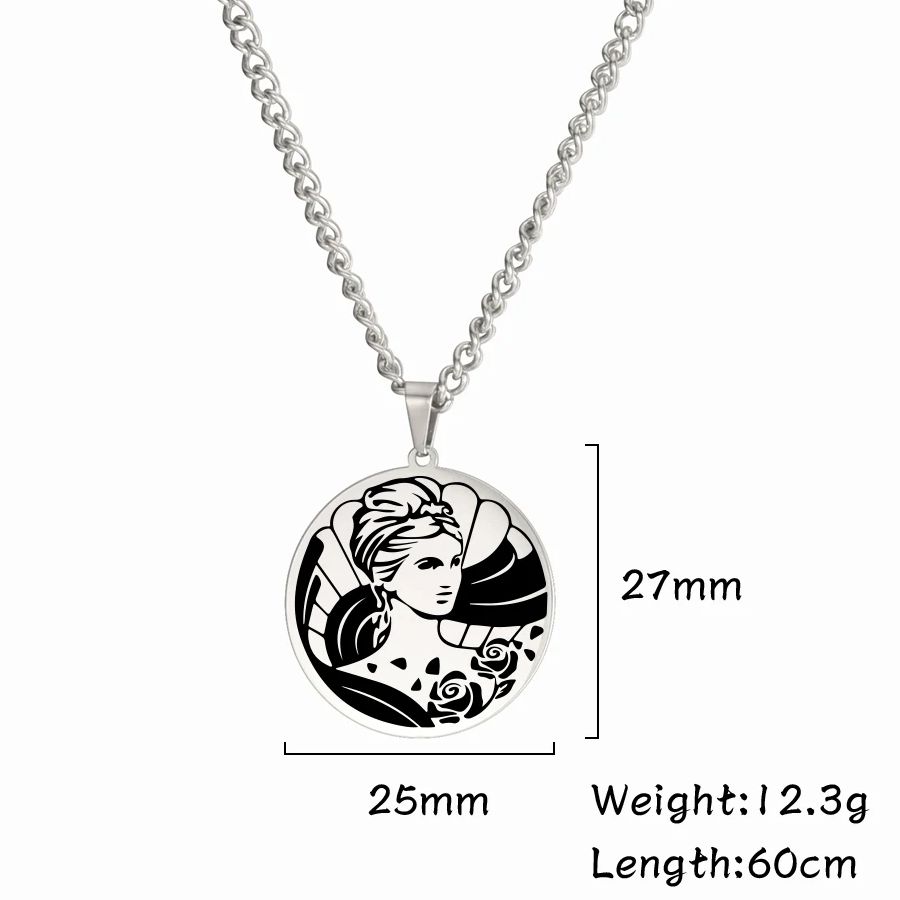 Dawapara Goddess of Love Aphrodite Necklace Fertility Goddess  Ancient Greek Mythology Stainless Steel Jewelry