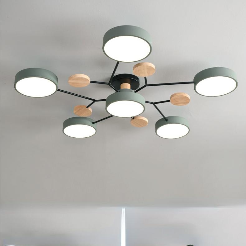 Nordic Living Room Lamp Macaron Ceiling Lamp Modern Minimalist Study Bedroom Lamp