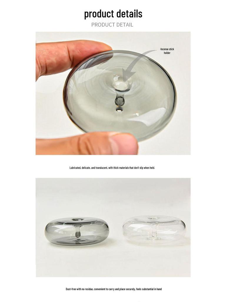 Glass Chinese Incense Holder for Home Aromatherapy, Sandalwood, Zen, and Tea Ceremony
