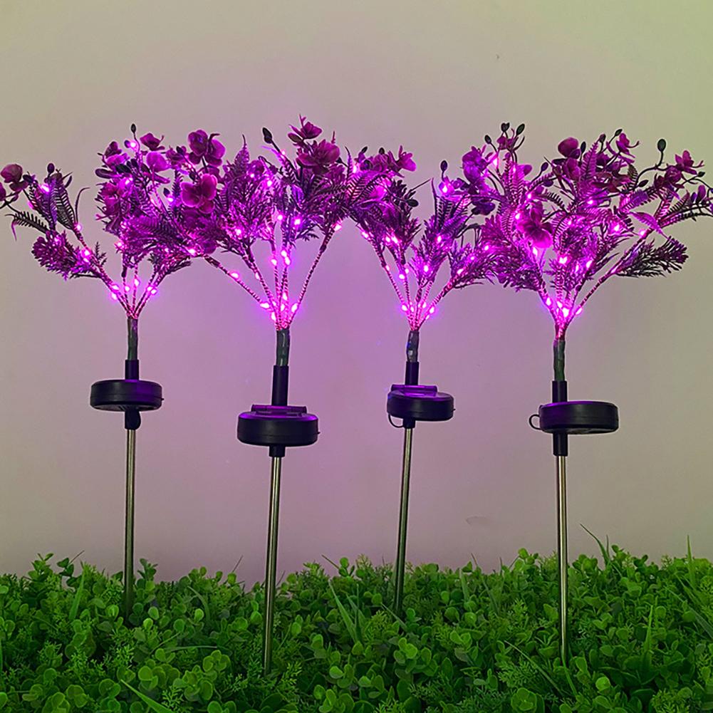 2 Stück Solarleuchten Außen Wasserdicht Solarbetrieben Schmetterling Orchidee Blume Spießlampe Dekoration Für Garten Hof Terrasse