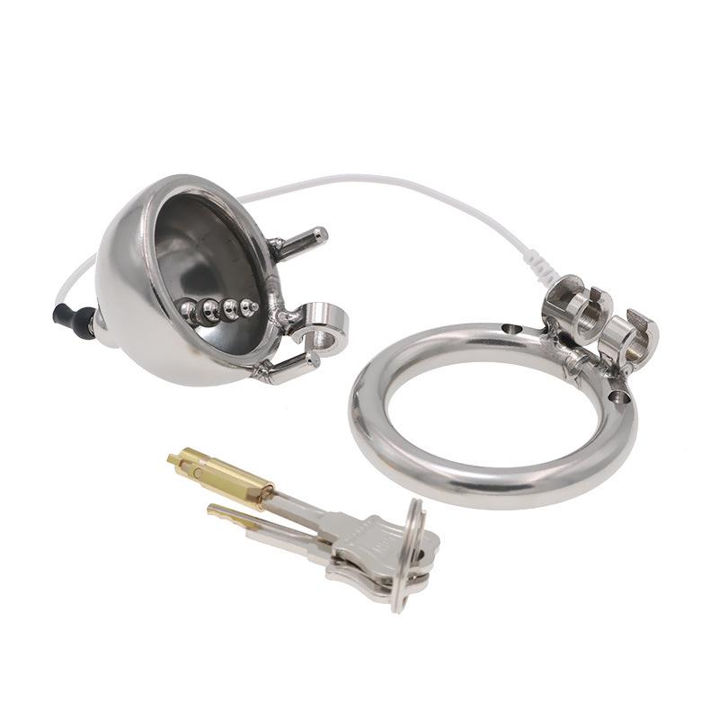 Chaqiu Stainless Steel Monopolar Chastity Cage with Electric Shock Function