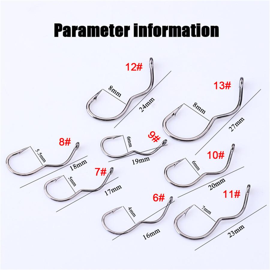 New Invention Size 6#-13# 12pcs/pack High Carbon Steel Fishing Hooks Sharp Barbed Self-reversing Hooks for Carp Fishing