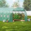 Walk-in Tunnel Greenhouse 19.36x9.68x6.5ft Galvanized Frame PE Cover Green