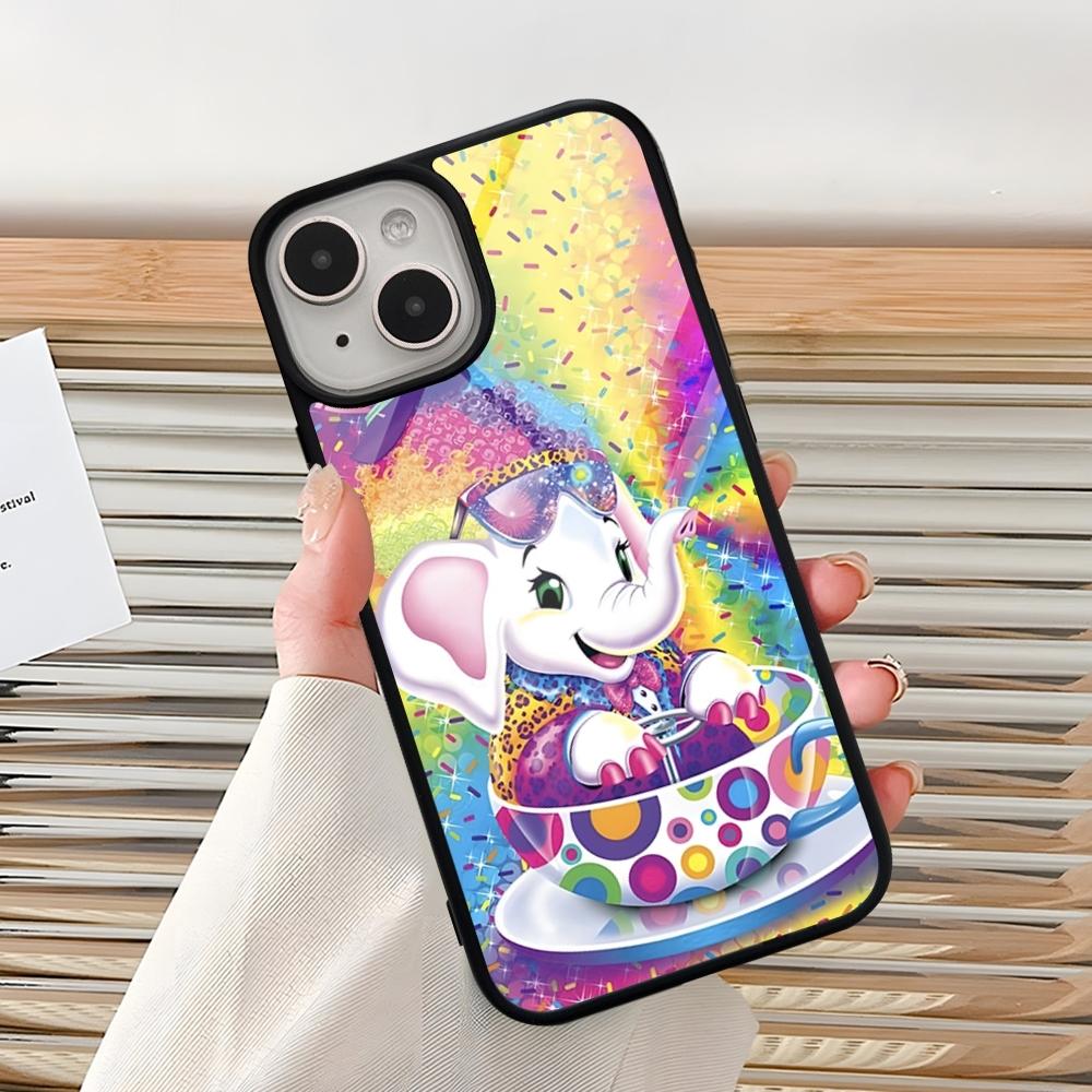 Lisa Frank Tiger Horse Dog Cat Phone Case For Iphone 16 Pro 15 Pro Max 14 12 11 13 Mini 8 7 Plus X Xs XR PC+TPU Design Cover