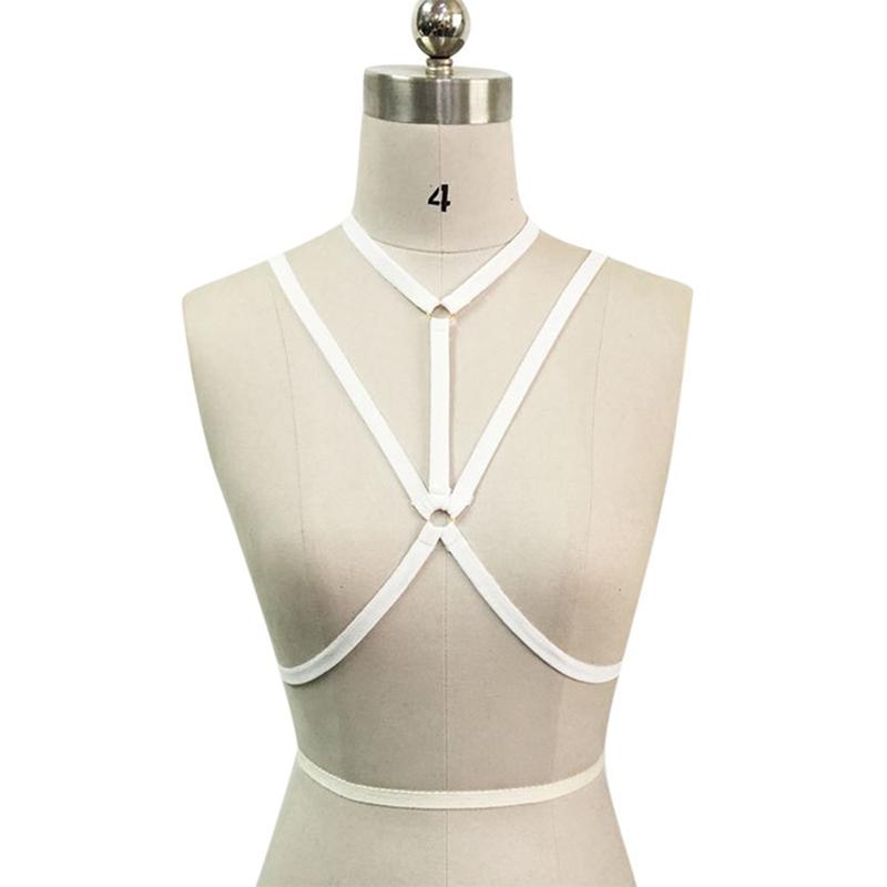 Sexy Alluring Bustier Bandage Cage Cupless Bra Goth Lingerie Elastic Lingerie Bandage Belt Crop Tops