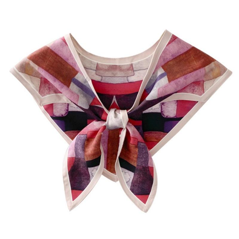 Perfect Match Decorative Shawl Fake Collar For Women, Fashion Knotted Triangle Scarf Summer Shoulder Cape, Detachable Shirt False Collar