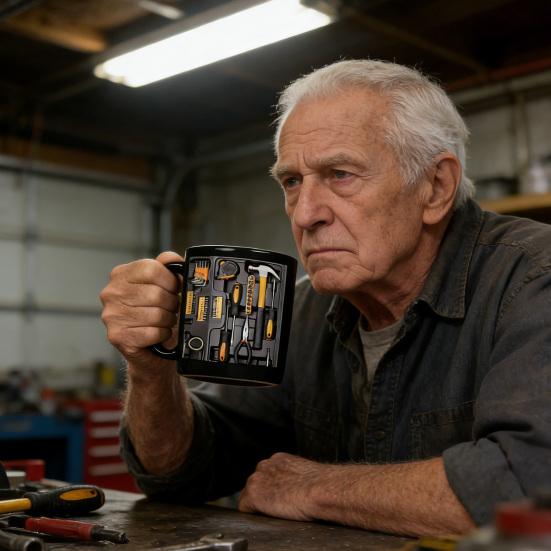 Mechaniker Werkzeugkasten Kaffeetasse Stilvolle Keramik Werkzeugkasten Tasse 11oz Werkzeug-Themen Geschenk für Mechaniker Papa Ehemann