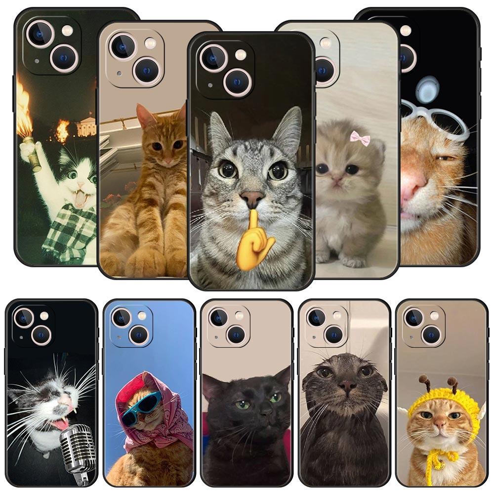 Funny Animal Cat Phone Case For iPhone 17 Air 16 Plus 13 15 14 12 11 Pro MAX 7 8 SE Soft TPU Shockproof Cover Funda