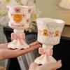 Pink Cartoon Bear Tall Ceramic Mug Ice Cream Cup Cute Wind Wine Glass Egg Gift Box Souvenir