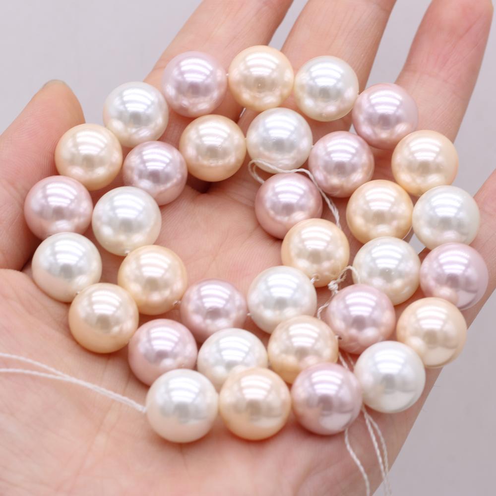 

6-12 мм круглые искусственные жемчужины пресноводные ракушки рассыпчатые бусины для изготовления ювелирных изделий своими руками ожерелье браслет аксессуары 12mm