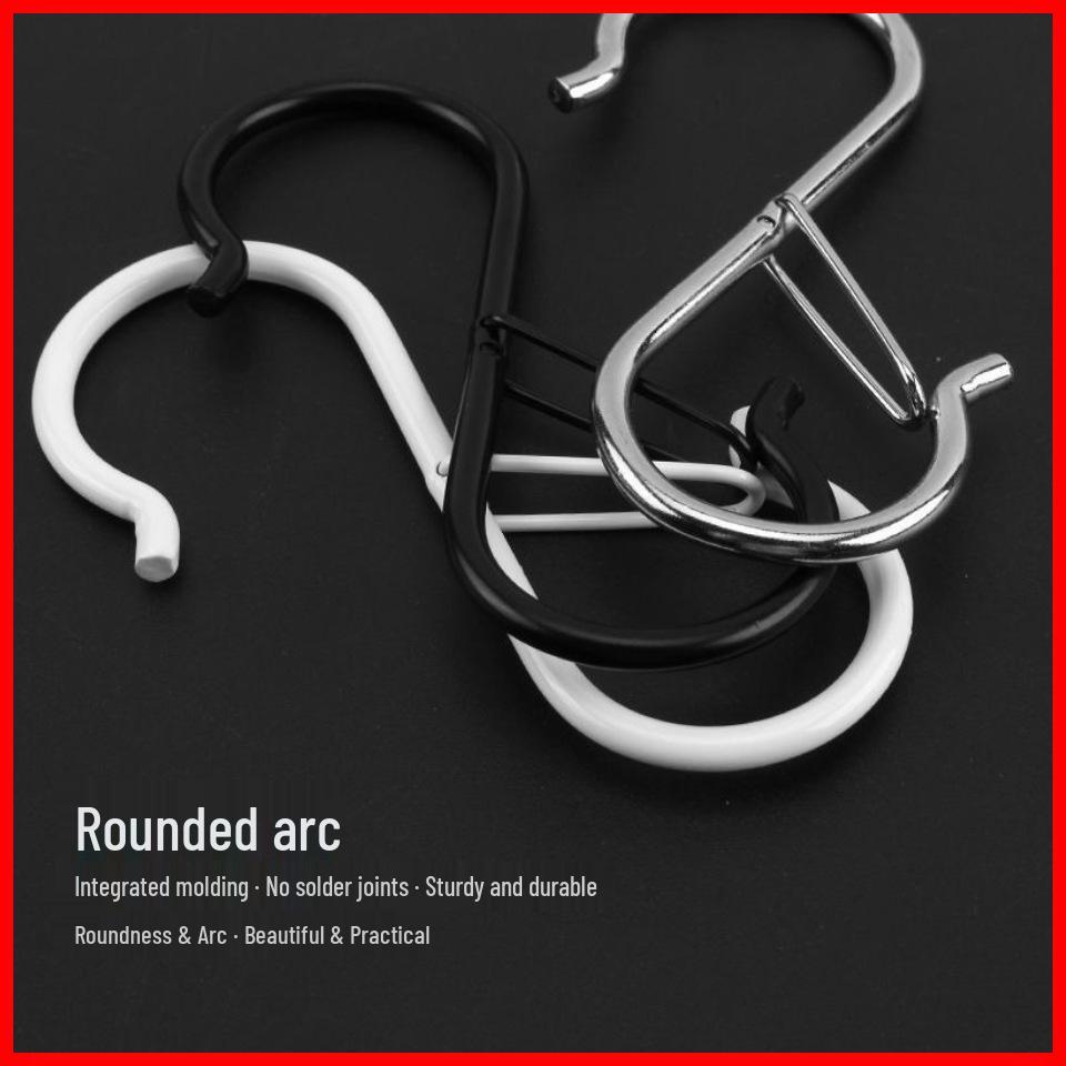 Black Electrophoretic S-Shaped Metal Hook with Windproof Spring Clip