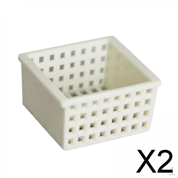 2x1:12 Dollhouse Storage Basket Miniature White for Kitchen Accessory Decor