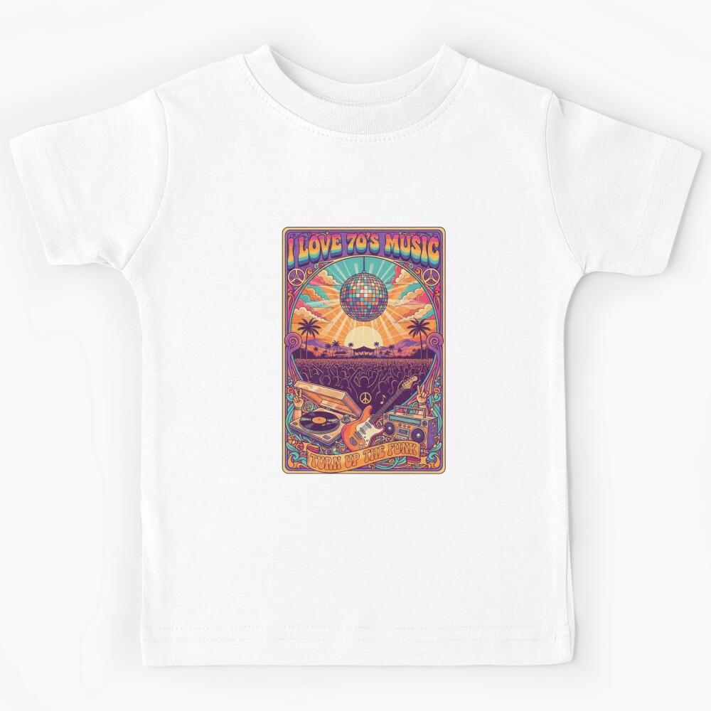 I Love 70 s Music turn up the funk Kids T-Shirt 120