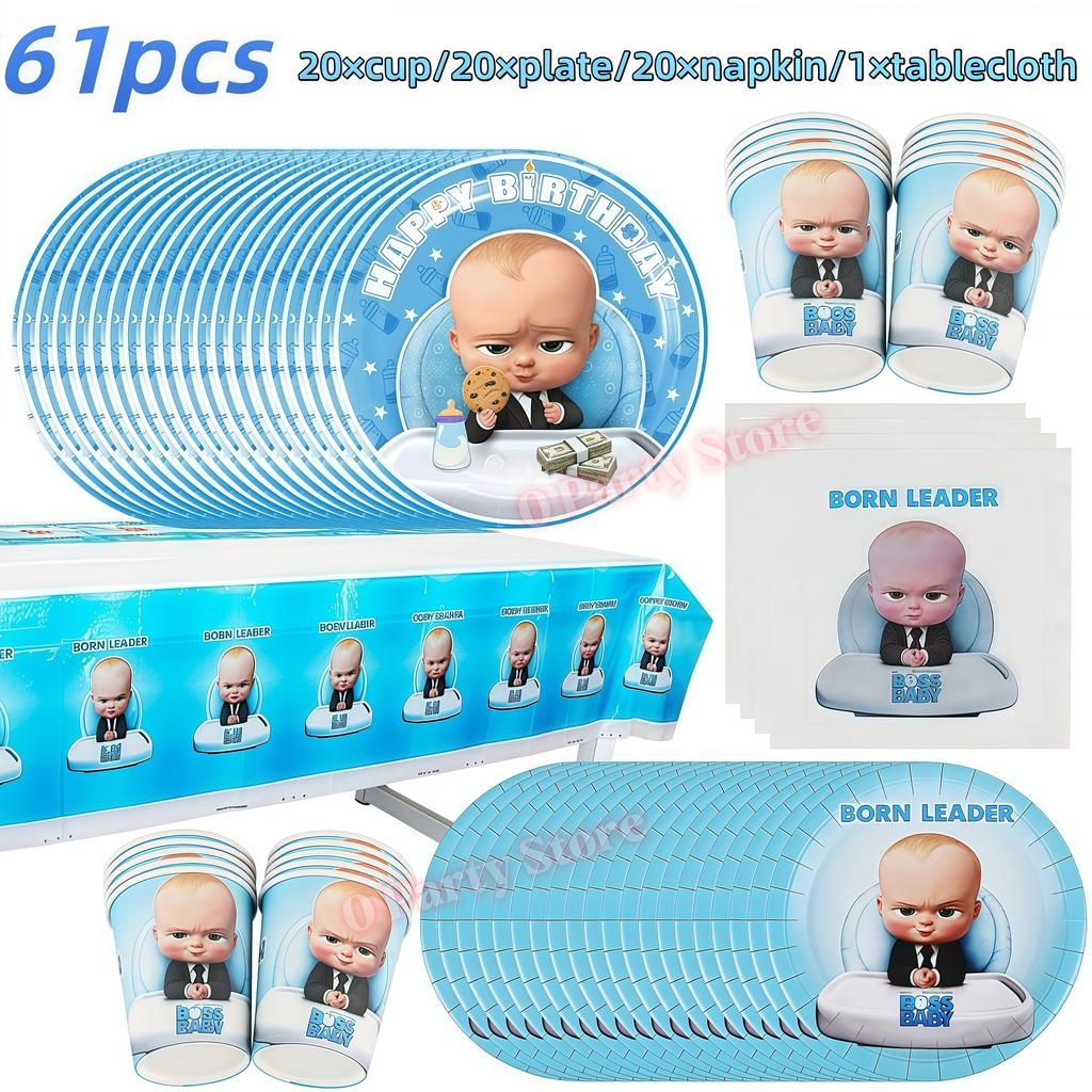 Bossed Baby Thema Neugeborene 1. Geburtstag Party Deko Becher Teller Luftballon Jungen Geburtstag Dekorationen Babyparty Zubehör Partygeschenke