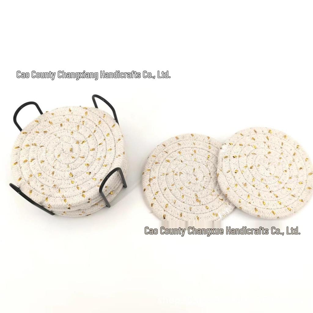 Nordic Cotton Rope Woven Placemat: Round Heat-Resistant Insulation Pad for Kitchen or Dining Table