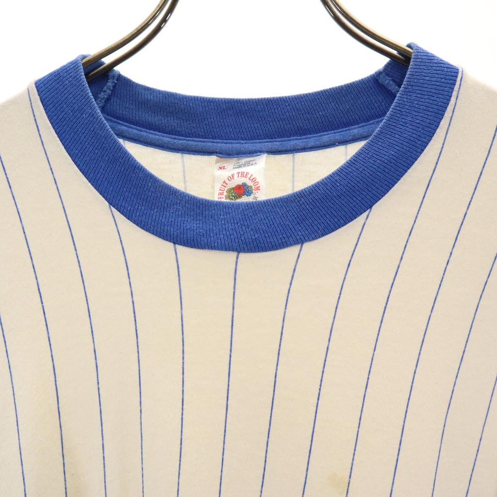 FRUIT OF THE LOOM 90s Made in USA Old Striped Pattern Short sleeve T-shirt Men's Used